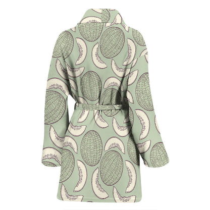 Cantaloupe Pattern Print Design 01 Women Bathrobe
