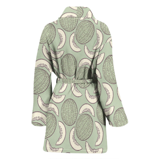 Cantaloupe Pattern Print Design 01 Women Bathrobe