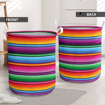 Mexican Blanket Colorful Print Pattern Laundry Basket