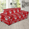 Knit Paw Pattern Print Design 03 Sofa Slipcover