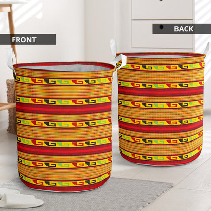 Mexican Blanket Ornament Print Pattern Laundry Basket