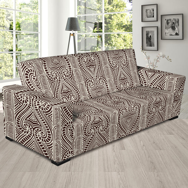 Maori Pattern Print Design 04 Sofa Slipcover