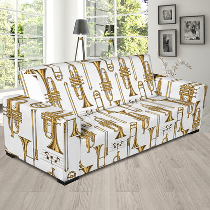 Trombone Pattern Print Design 04 Sofa Slipcover