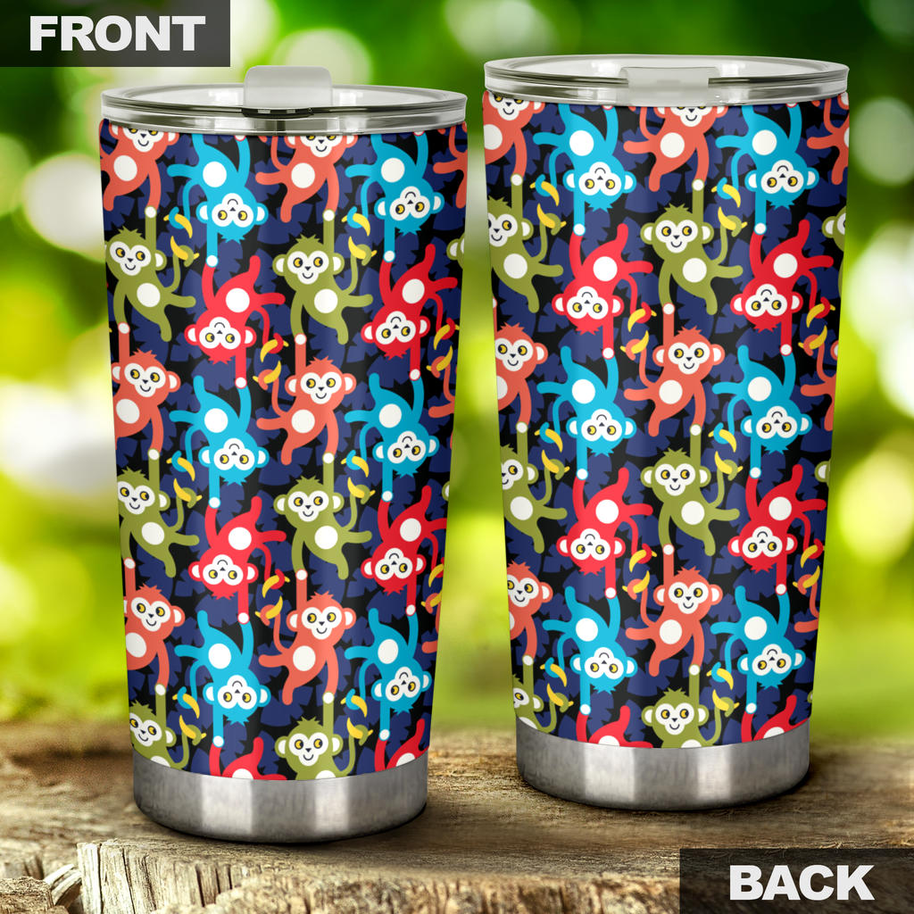 Monkey Colorful Design Themed Print Tumbler