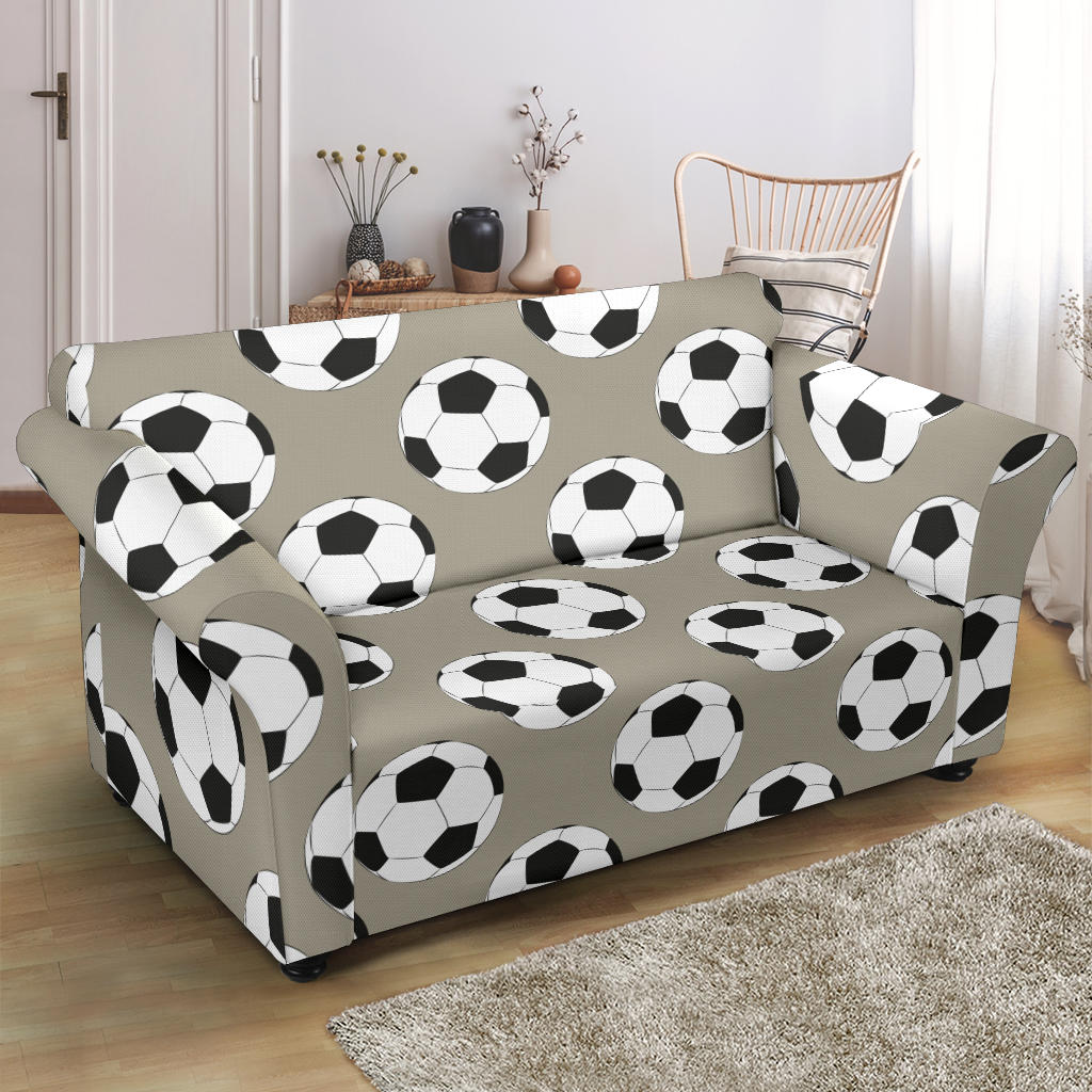 Soccer Ball Print Design LKS302 Loveseat Couch Slipcover