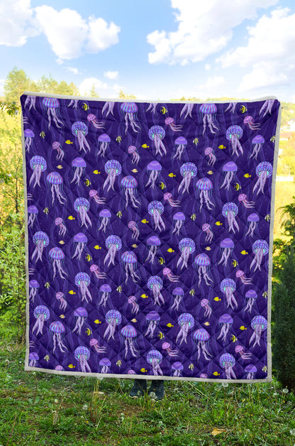 Jellyfish Style Print Quilt Bedspread
