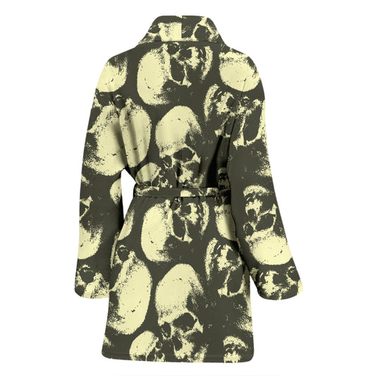 Skull Print Design LKS302 Women Bathrobe