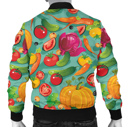Vegan Colorful Themed Design Print Men Bomber Jacket