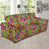 Peace Sign Pattern Print Design A04 Sofa Slipcover