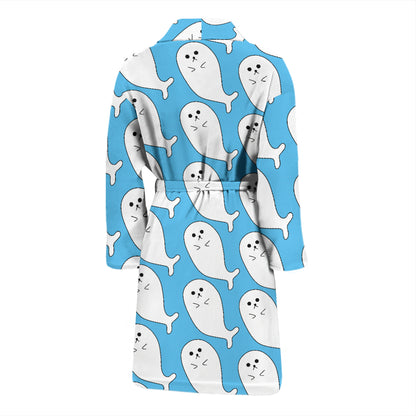 Sea Lion Print Design LKS402 Men Bathrobe