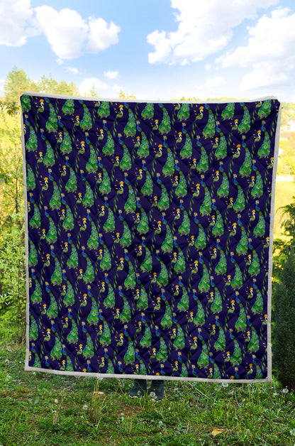 Peacock Art Design Print Quilt Bedspread
