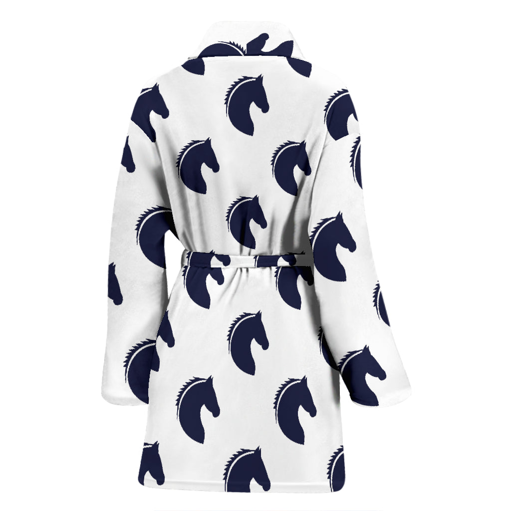 Horse Head Print Design LKS303 Women Bathrobe