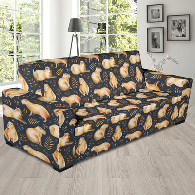 Capybara Pattern Print Design 02 Sofa Slipcover