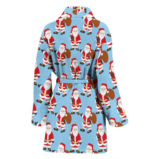 Santa Christmas Themed Print Design LKS305 Women Bathrobe