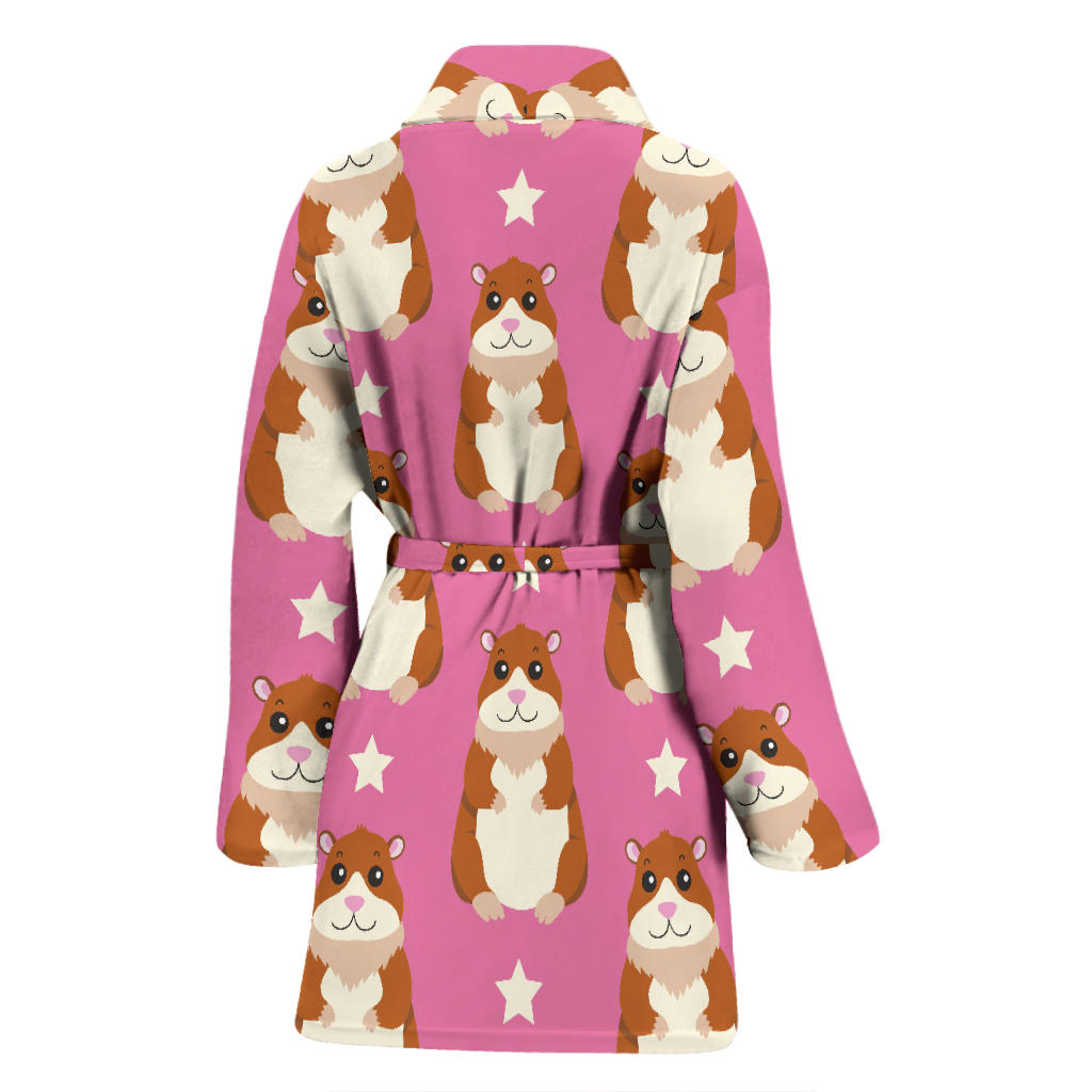 Hamster Cute Pattern Print Design 02 Women Bathrobe