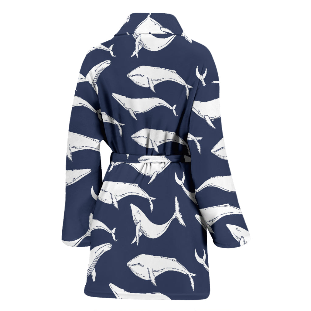 Whale Print Design LKS308 Women Bathrobe