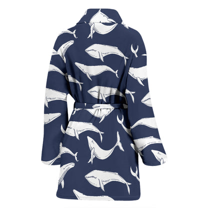 Whale Print Design LKS308 Women Bathrobe