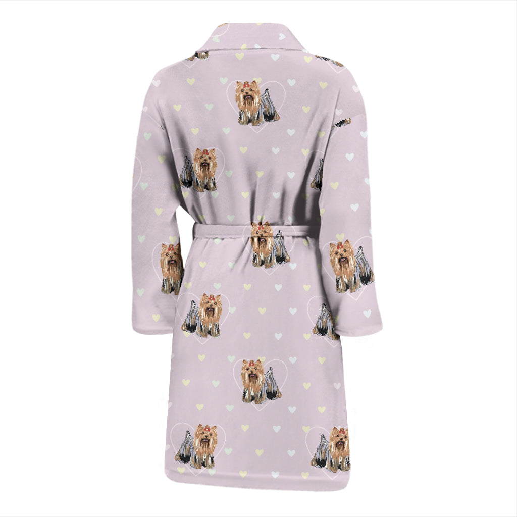 Yorkshire Terriers Print Design LKS302 Men Bathrobe