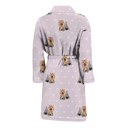 Yorkshire Terriers Print Design LKS302 Men Bathrobe