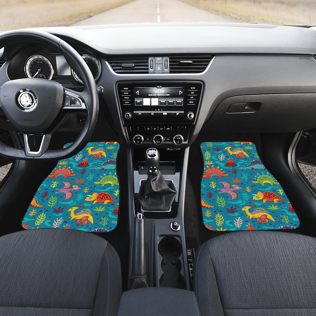 Dinosaur Cartoon Style Car Floor Mats Front Back