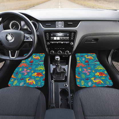 Dinosaur Cartoon Style Car Floor Mats Front Back