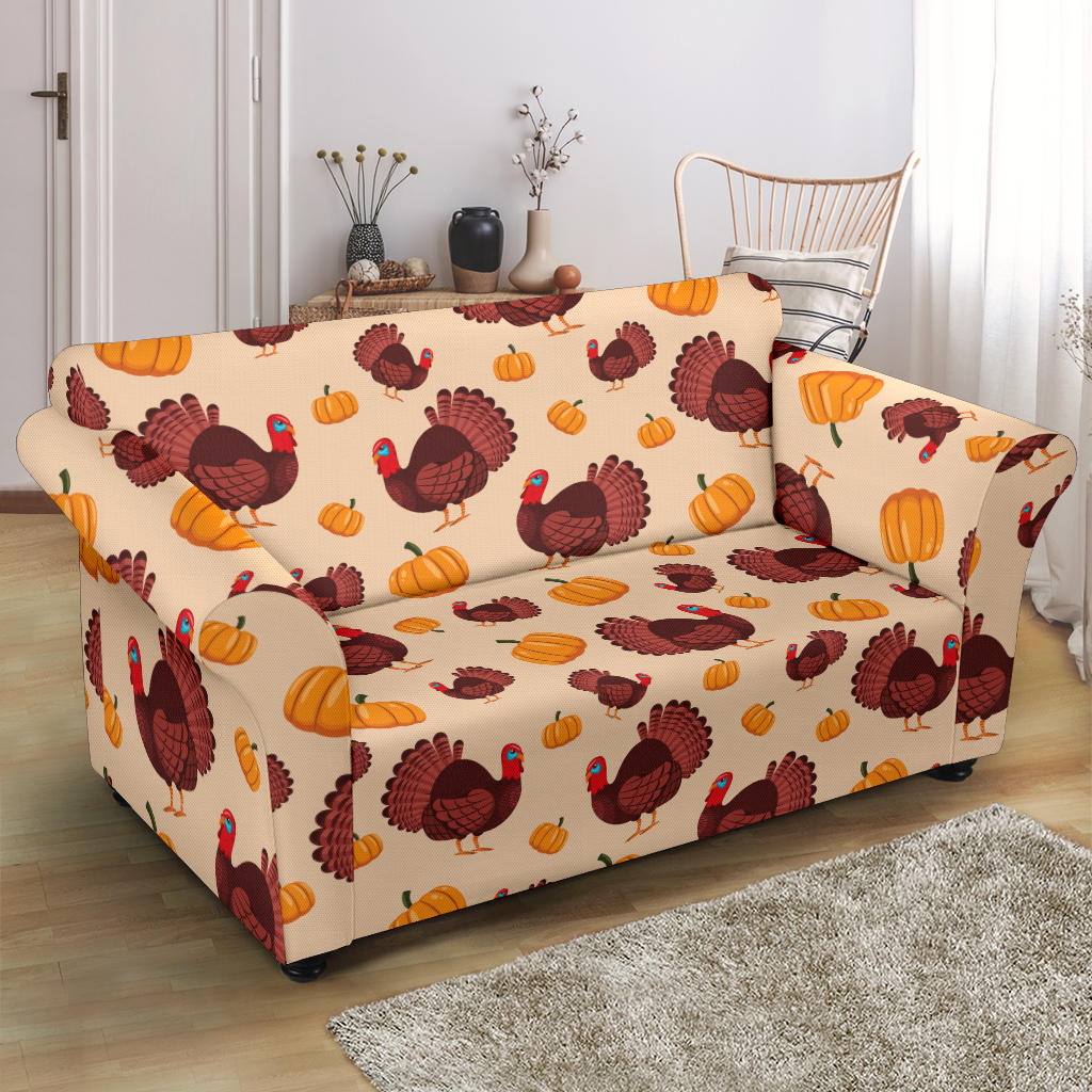 Thanksgiving Print Design LKS308 Loveseat Couch Slipcover