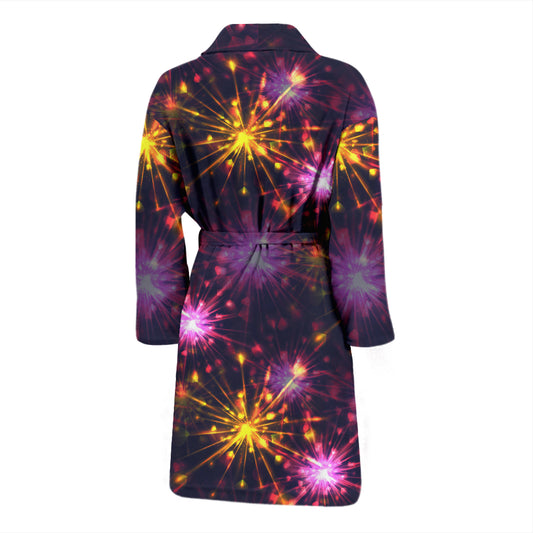 Firework Print Design LKS303 Men Bathrobe