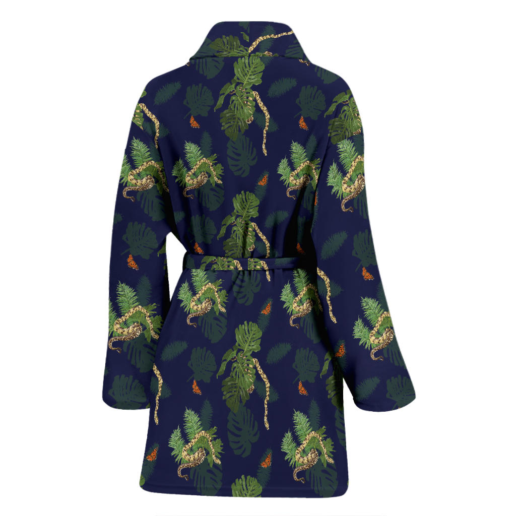 Boa Pattern Print Design 02 Women Bathrobe