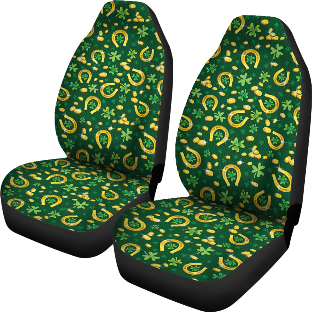 Shamrock Horse Shoes Saint Patrick's Day Print Design LKS307 Car Seat Covers