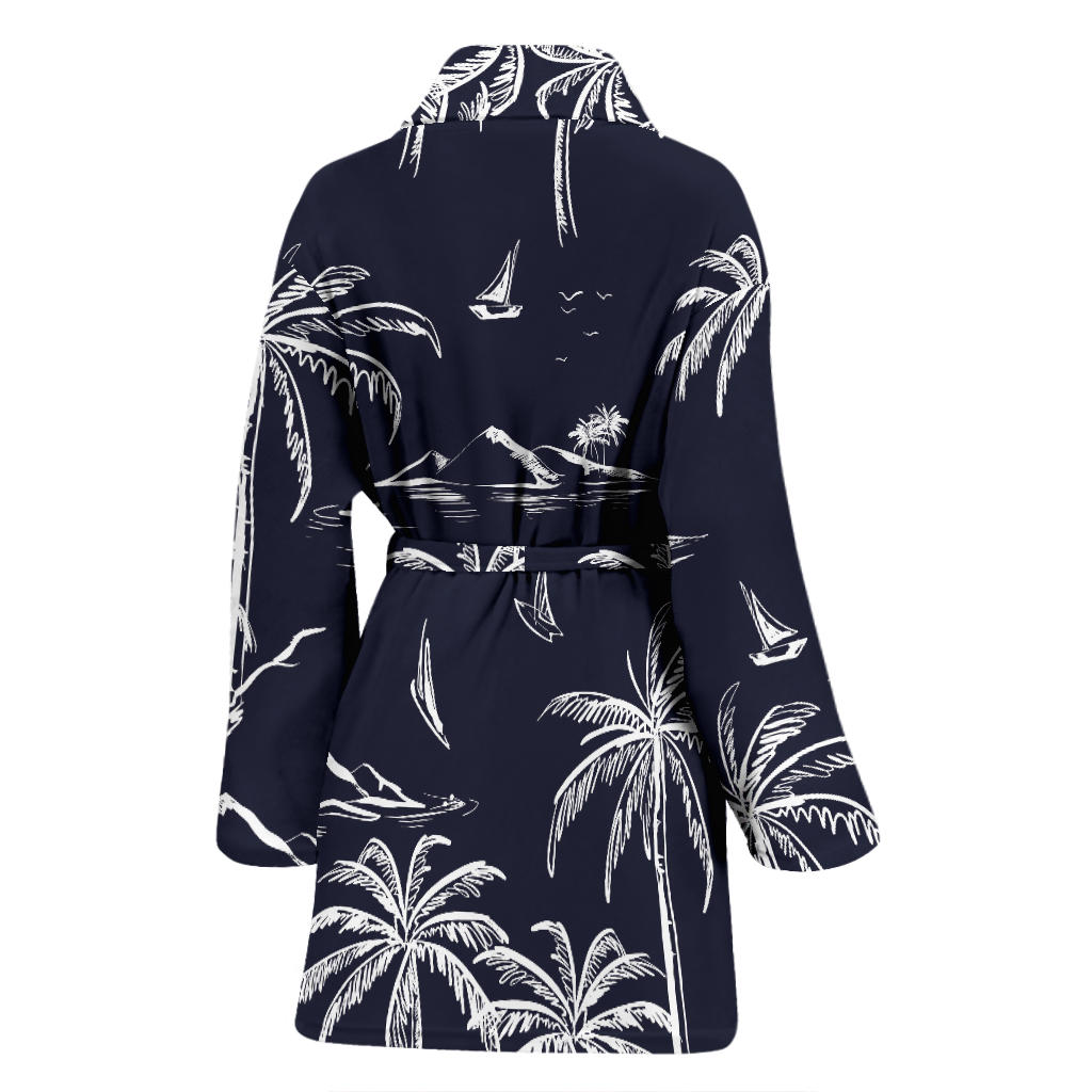 Pacific island Pattern Print Design A02 Women Bathrobe