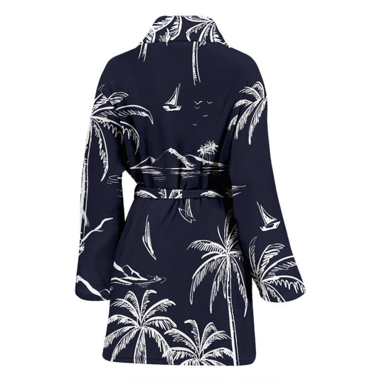 Pacific island Pattern Print Design A02 Women Bathrobe