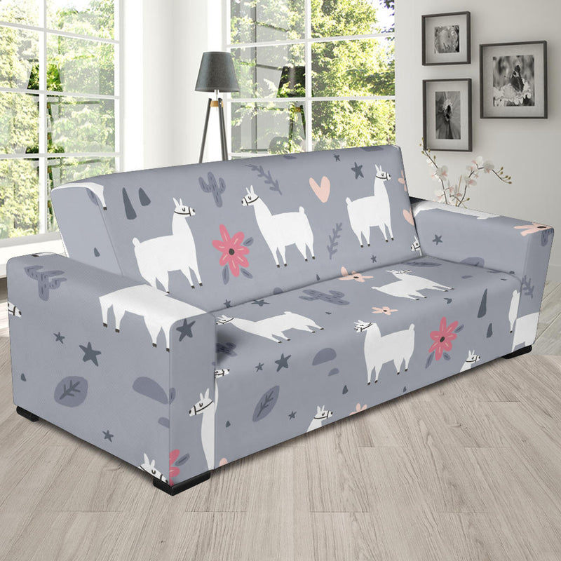 Llama Pattern Print Design 010 Sofa Slipcover