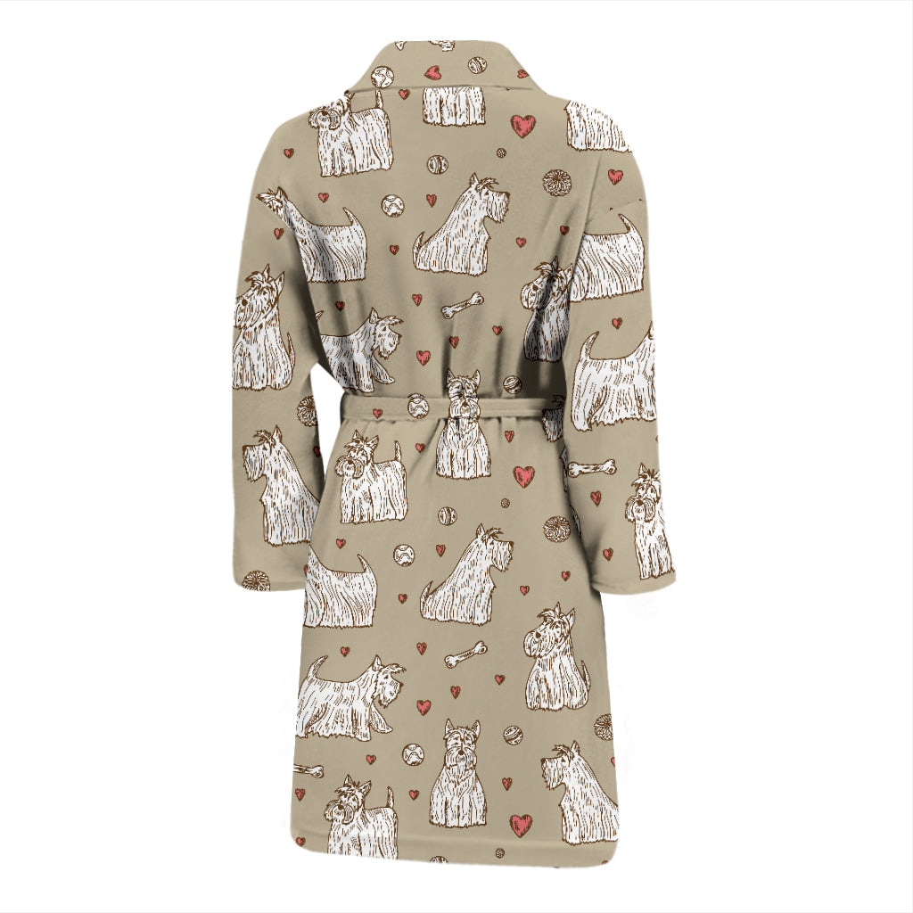Scottish Terriers Print Design LKS3017 Men Bathrobe
