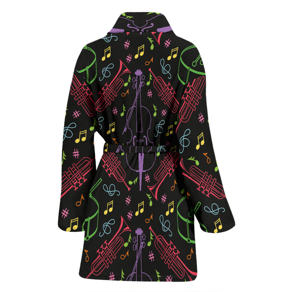 Cello Neon Pattern Print Design 02 Women Bathrobe