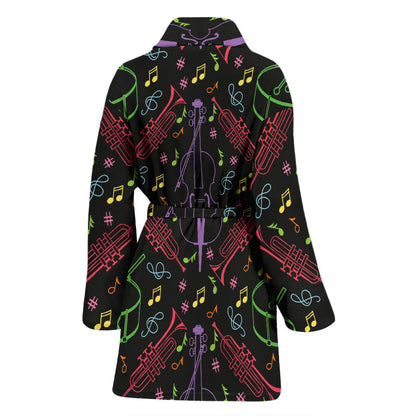 Cello Neon Pattern Print Design 02 Women Bathrobe