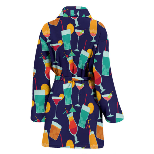 Cocktail Pattern Print Design 06 Women Bathrobe