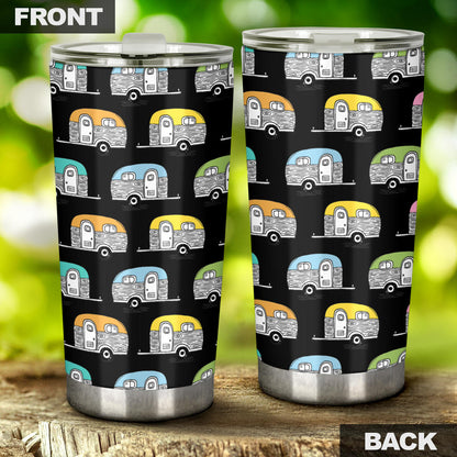 Camper Pattern Camping Themed No 2 Print Tumbler