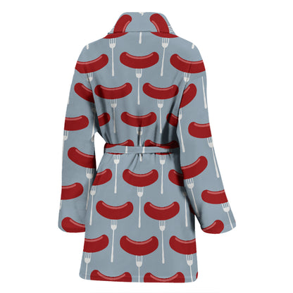 Sausage Print Design LKS301 Women Bathrobe