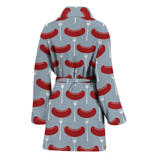 Sausage Print Design LKS301 Women Bathrobe