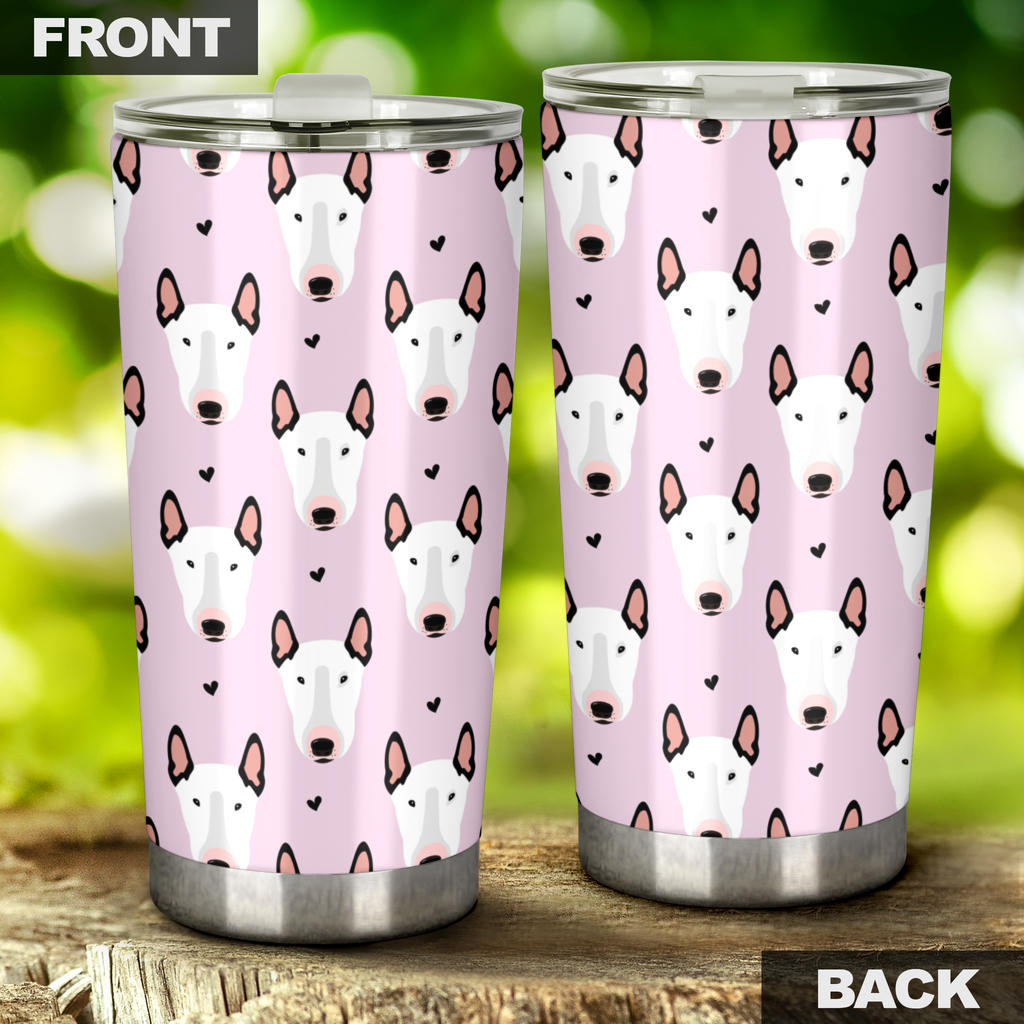 Bull Terrier Pink Print Pattern Tumbler