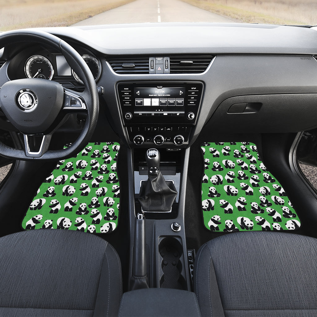 Panda Bear Pattern Themed Print Car Floor Mats Front Back