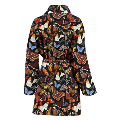 Butterfly Pattern Print Design 08 Women Bathrobe