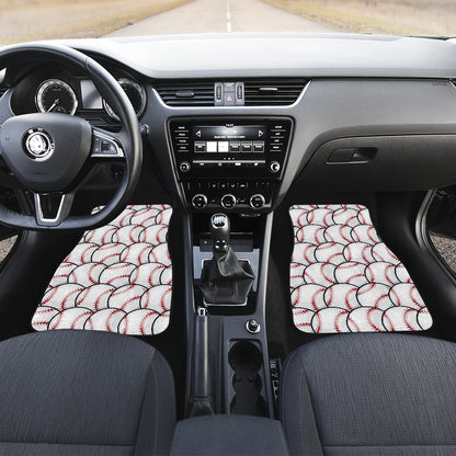 Baseball Pattern Car Floor Mats Front Back