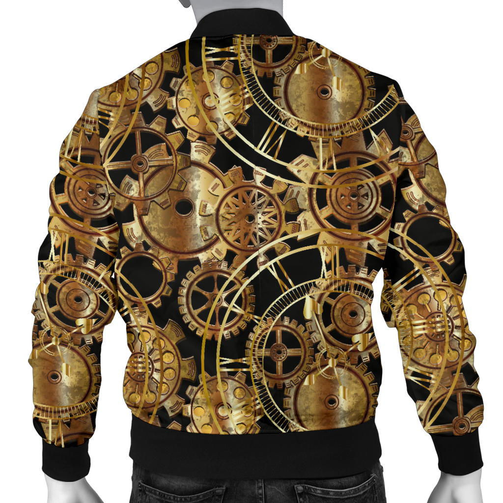 Steampunk Gear Design Themed Print Men Bomber Jacket