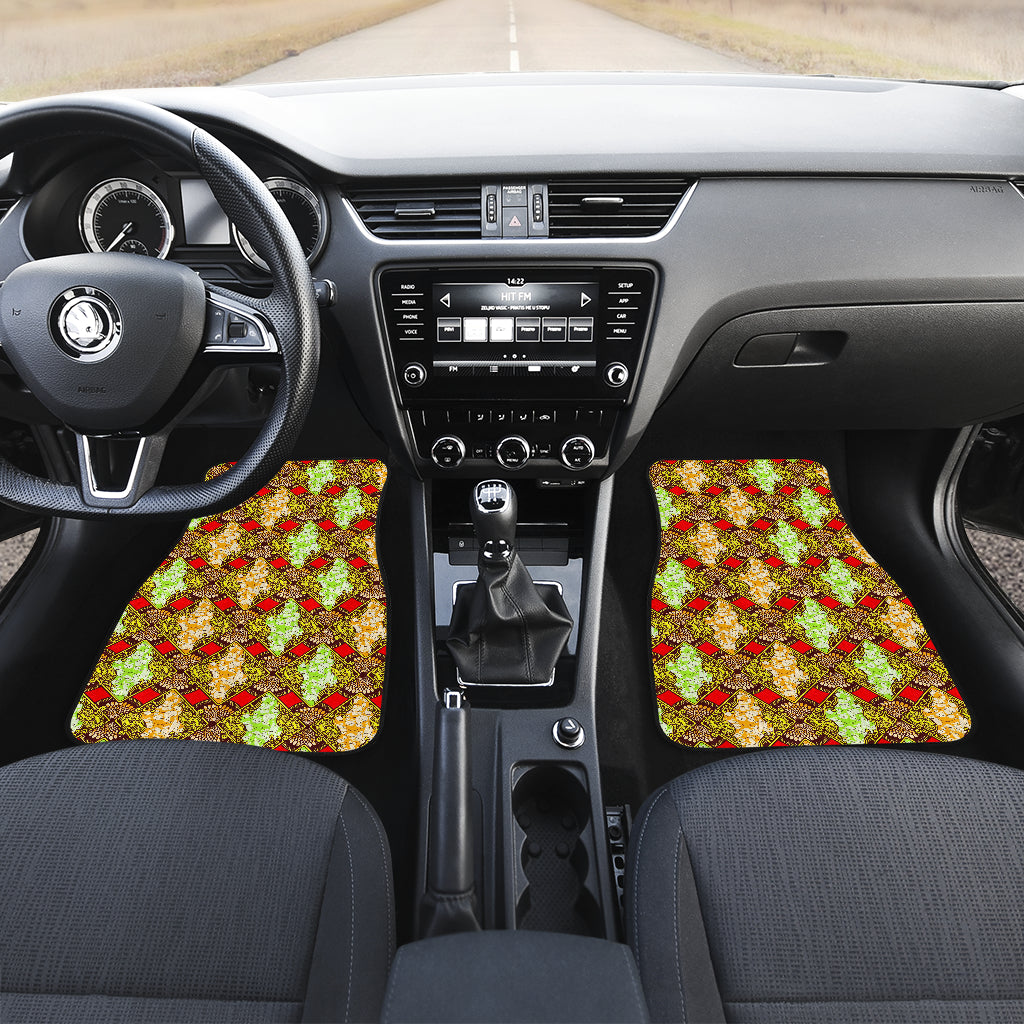 African Classic Print Pattern Car Floor Mats Front Back