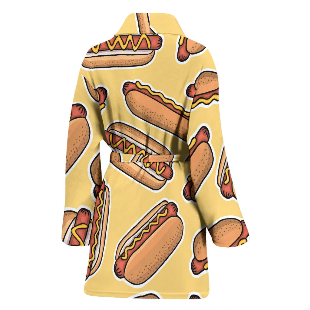 Hot Dog Pattern Print Design 01 Women Bathrobe