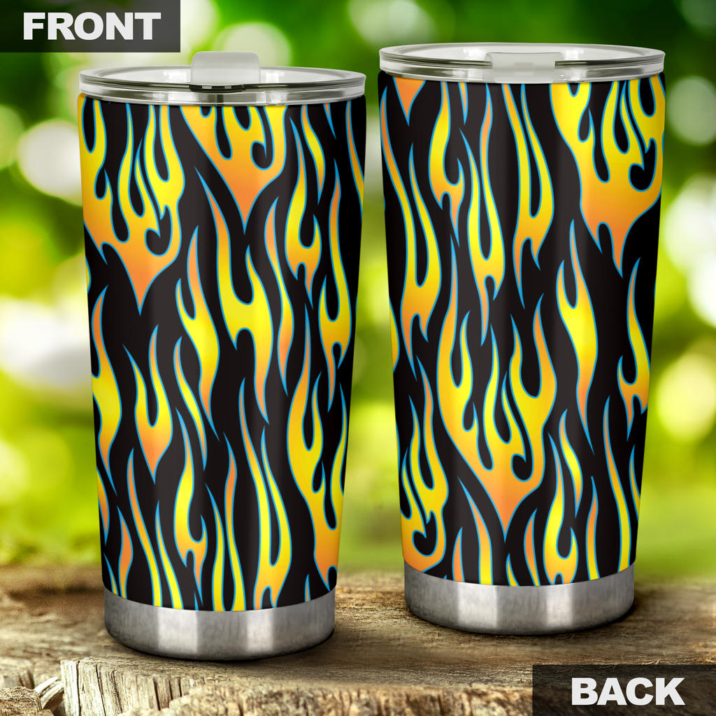 Flame Fire Yellow Pattern Tumbler