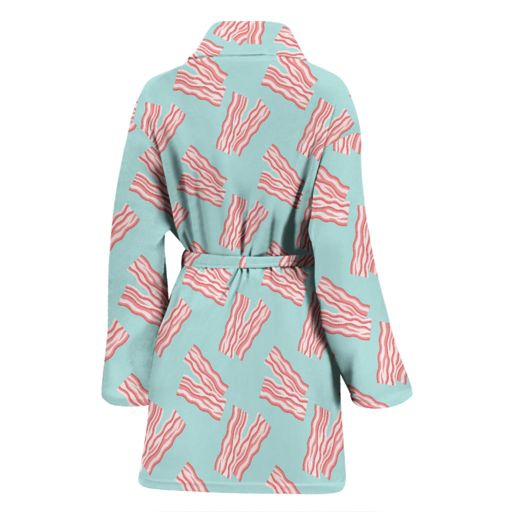 Bacon Pattern Print Design 04 Women Bathrobe
