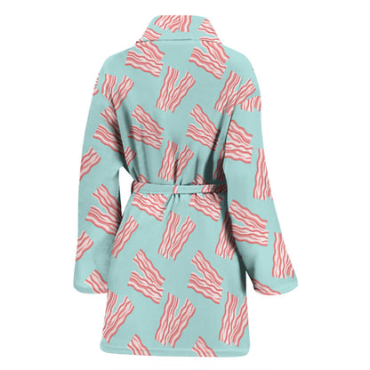 Bacon Pattern Print Design 04 Women Bathrobe