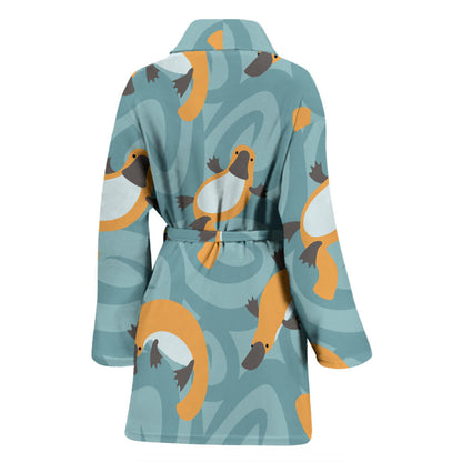 Platypus Pattern Print Design A01 Women Bathrobe